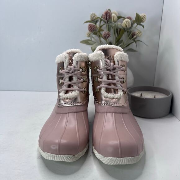 Sperry Saltwater Alpine Duck Boot Pink/Rose Gold Women 8 Microfleece Lining - Picture 2 of 9